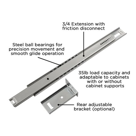 Hickory Hardware Center Mount Drawer Slide P1029/14-2C